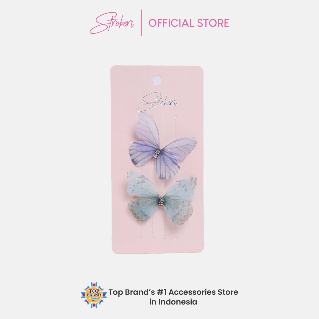 Stroberi Butterfly Hair Clip Set