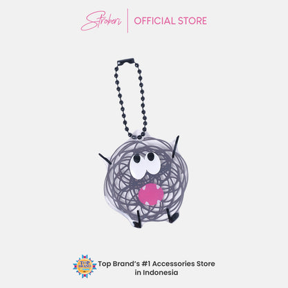 Stroberi Acrylic Monster Abstract Keychain