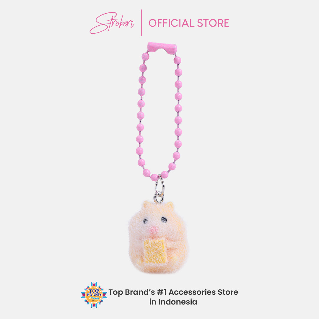 Stroberi Mini Clay Fur Character Keychain
