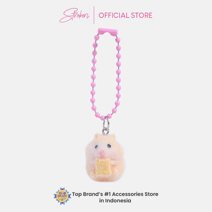 Stroberi Mini Clay Fur Character Keychain