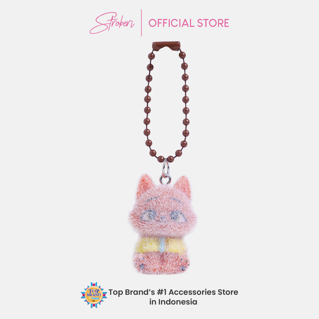 Stroberi Mini Clay Fur Character Keychain