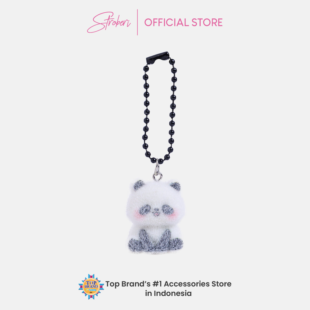Stroberi Mini Clay Fur Character Keychain