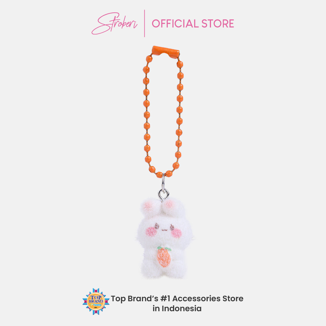 Stroberi Mini Clay Fur Character Keychain