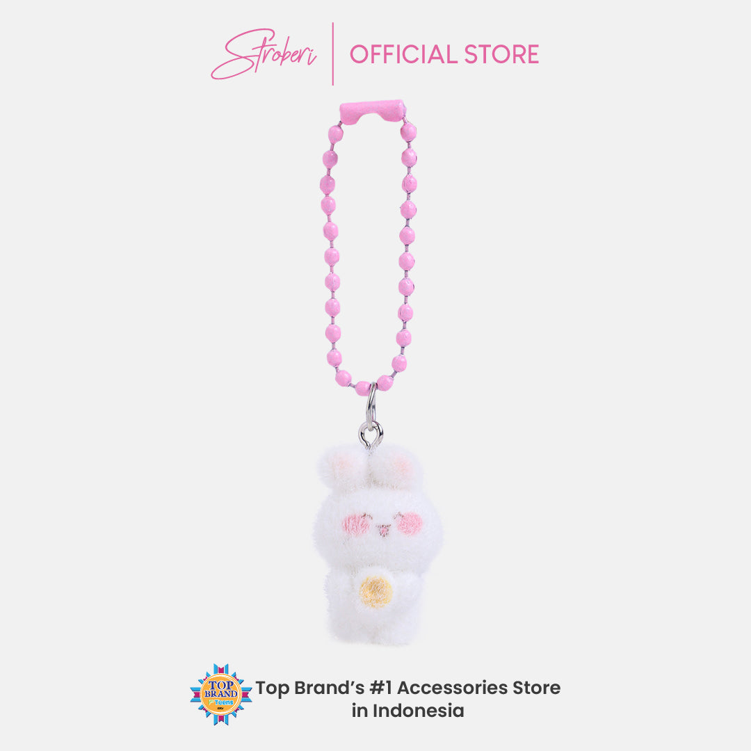Stroberi Mini Clay Fur Character Keychain