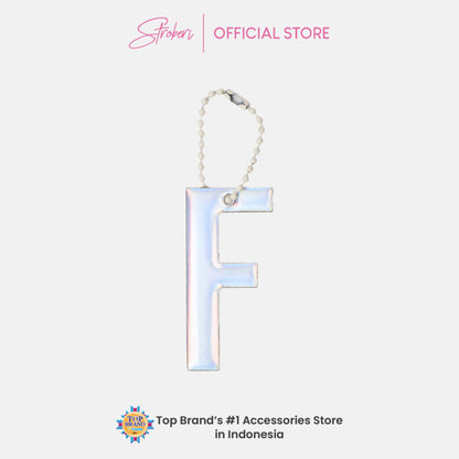 Stroberi Large Holo Alphabet Keychain
