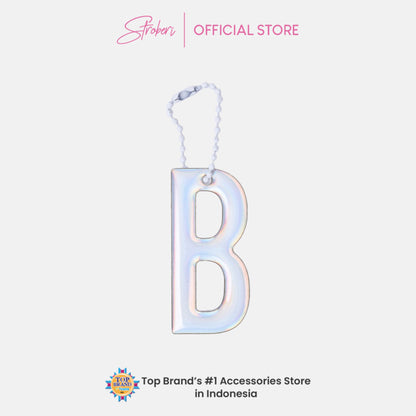 Stroberi Large Holo Alphabet Keychain
