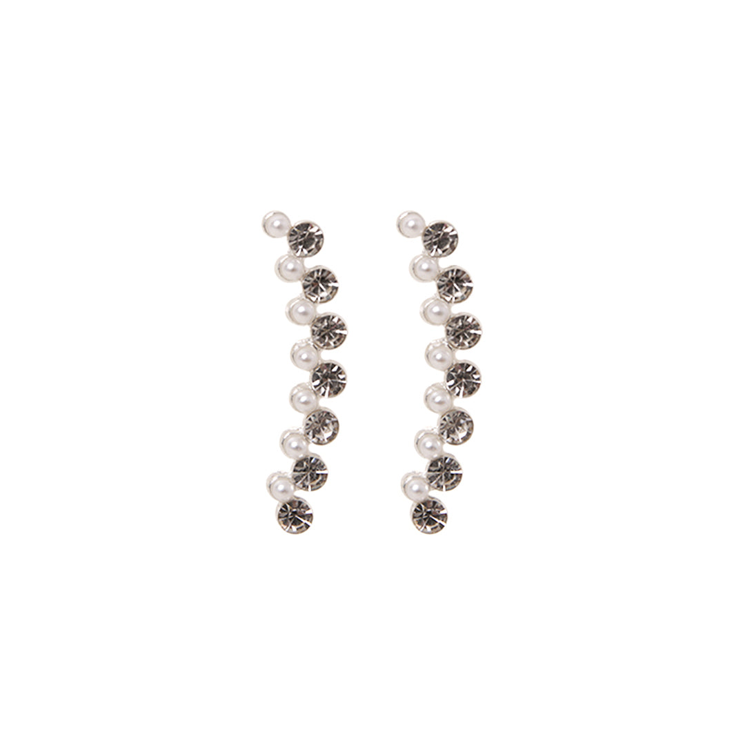 Stroberi Rhinestone Long Stud Earring