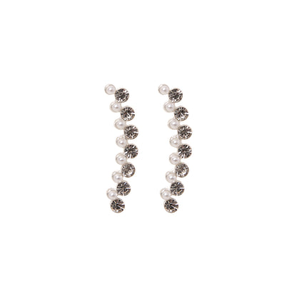 Stroberi Rhinestone Long Stud Earring