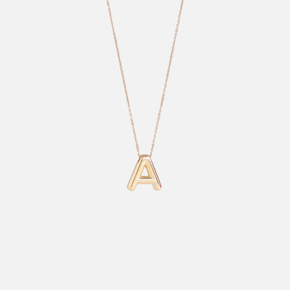 Stroberi Thick Alphabet Chain Necklace (Gold)