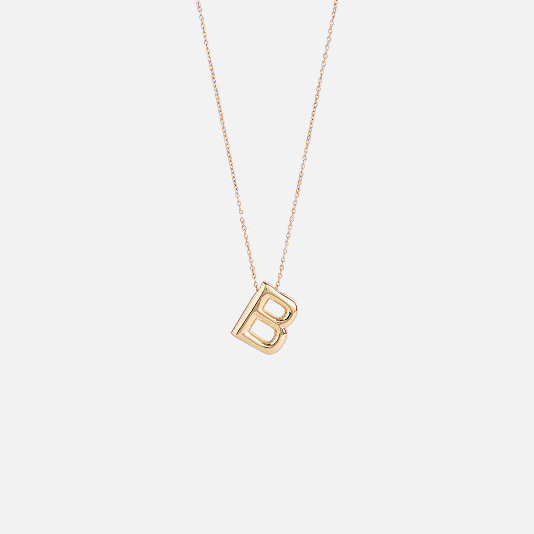 Stroberi Thick Alphabet Chain Necklace (Gold)