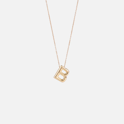 Stroberi Thick Alphabet Chain Necklace (Gold)