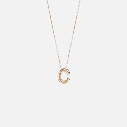 Stroberi Thick Alphabet Chain Necklace (Gold)