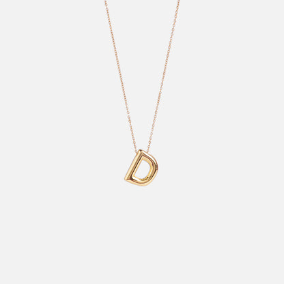 Stroberi Thick Alphabet Chain Necklace (Gold)