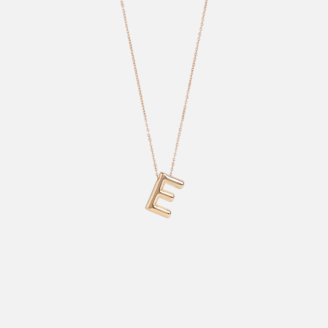 Stroberi Thick Alphabet Chain Necklace (Gold)