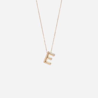 Stroberi Thick Alphabet Chain Necklace (Gold)