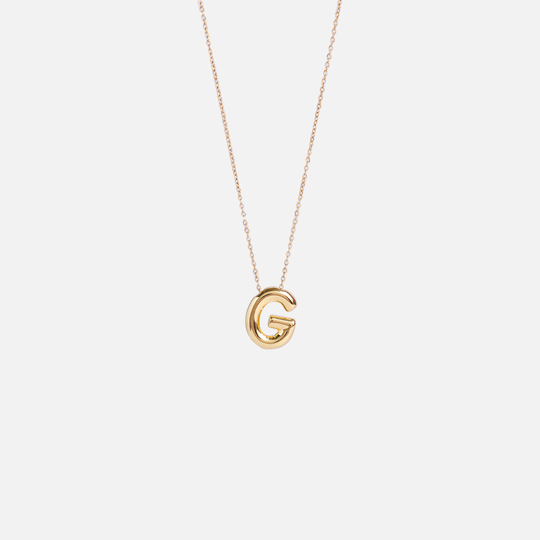 Stroberi Thick Alphabet Chain Necklace (Gold)