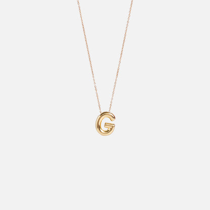 Stroberi Thick Alphabet Chain Necklace (Gold)