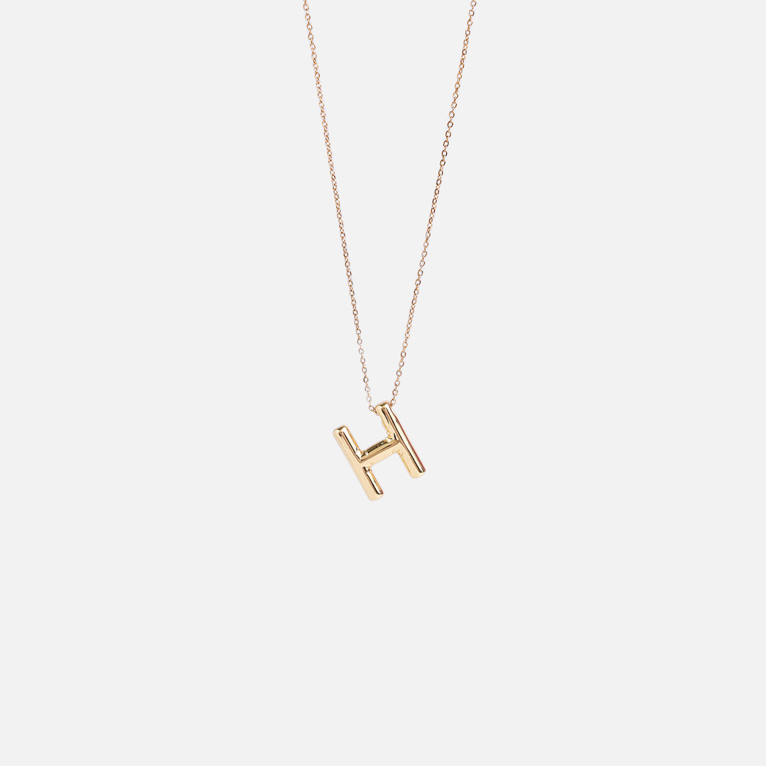 Stroberi Thick Alphabet Chain Necklace (Gold)