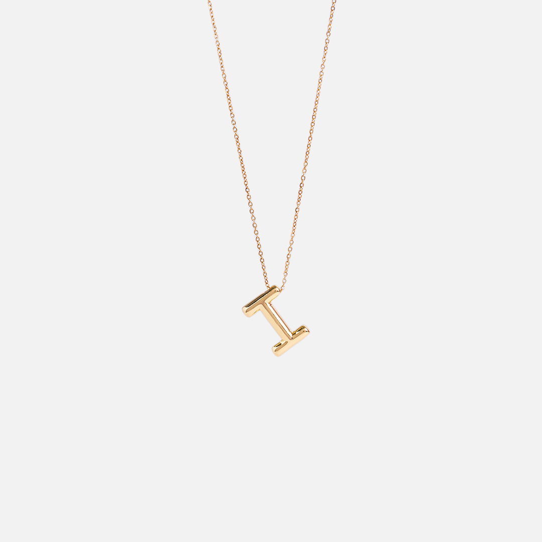 Stroberi Thick Alphabet Chain Necklace (Gold)