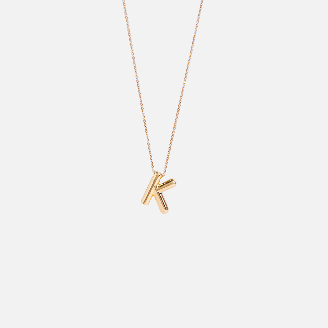 Stroberi Thick Alphabet Chain Necklace (Gold)