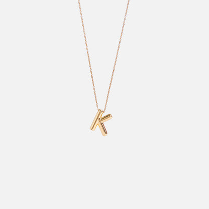 Stroberi Thick Alphabet Chain Necklace (Gold)