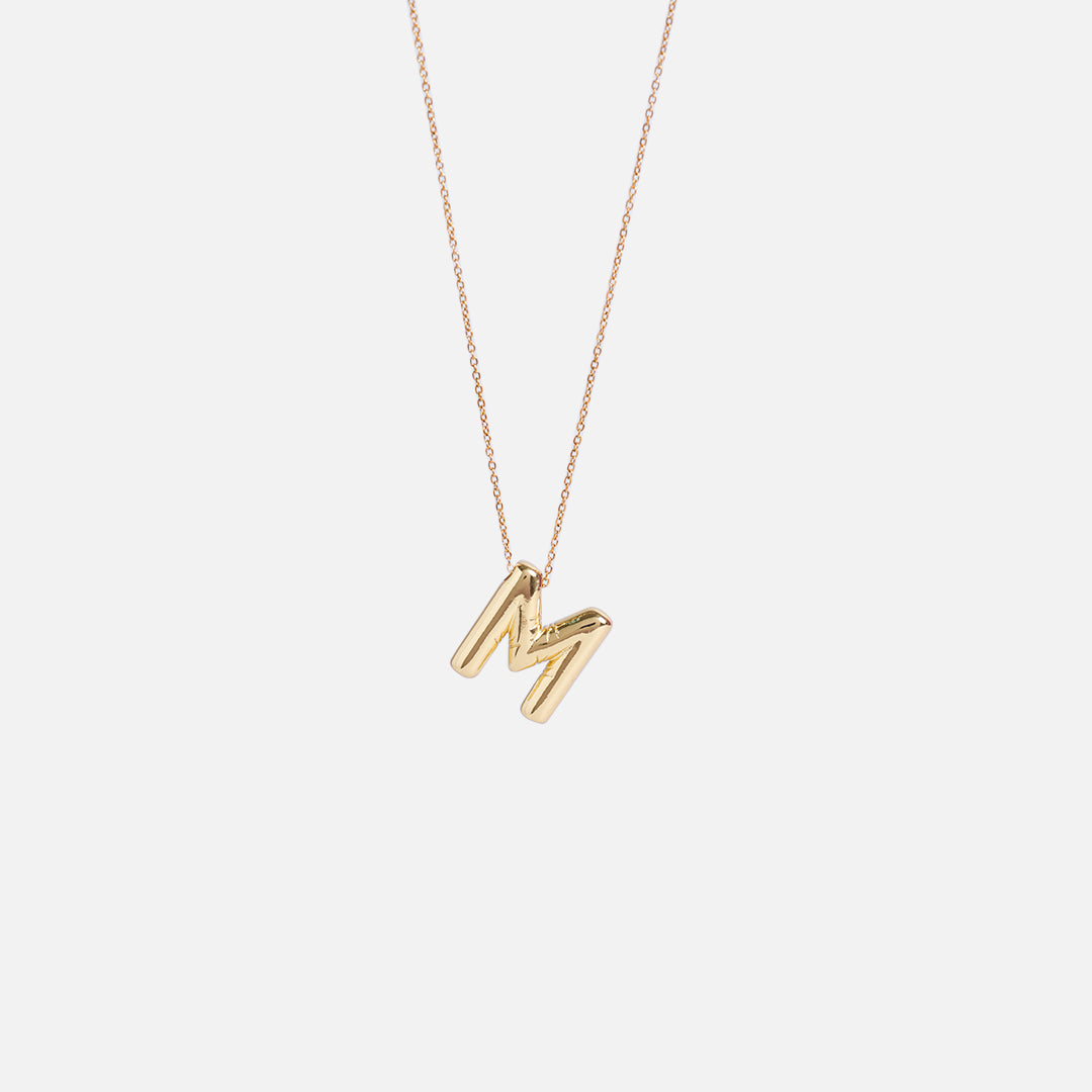 Stroberi Thick Alphabet Chain Necklace (Gold)