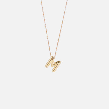 Stroberi Thick Alphabet Chain Necklace (Gold)