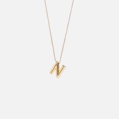 Stroberi Thick Alphabet Chain Necklace (Gold)