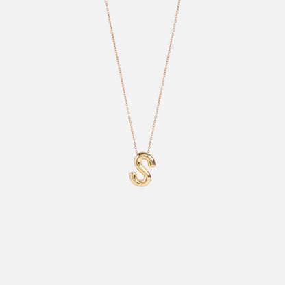 Stroberi Thick Alphabet Chain Necklace (Gold)