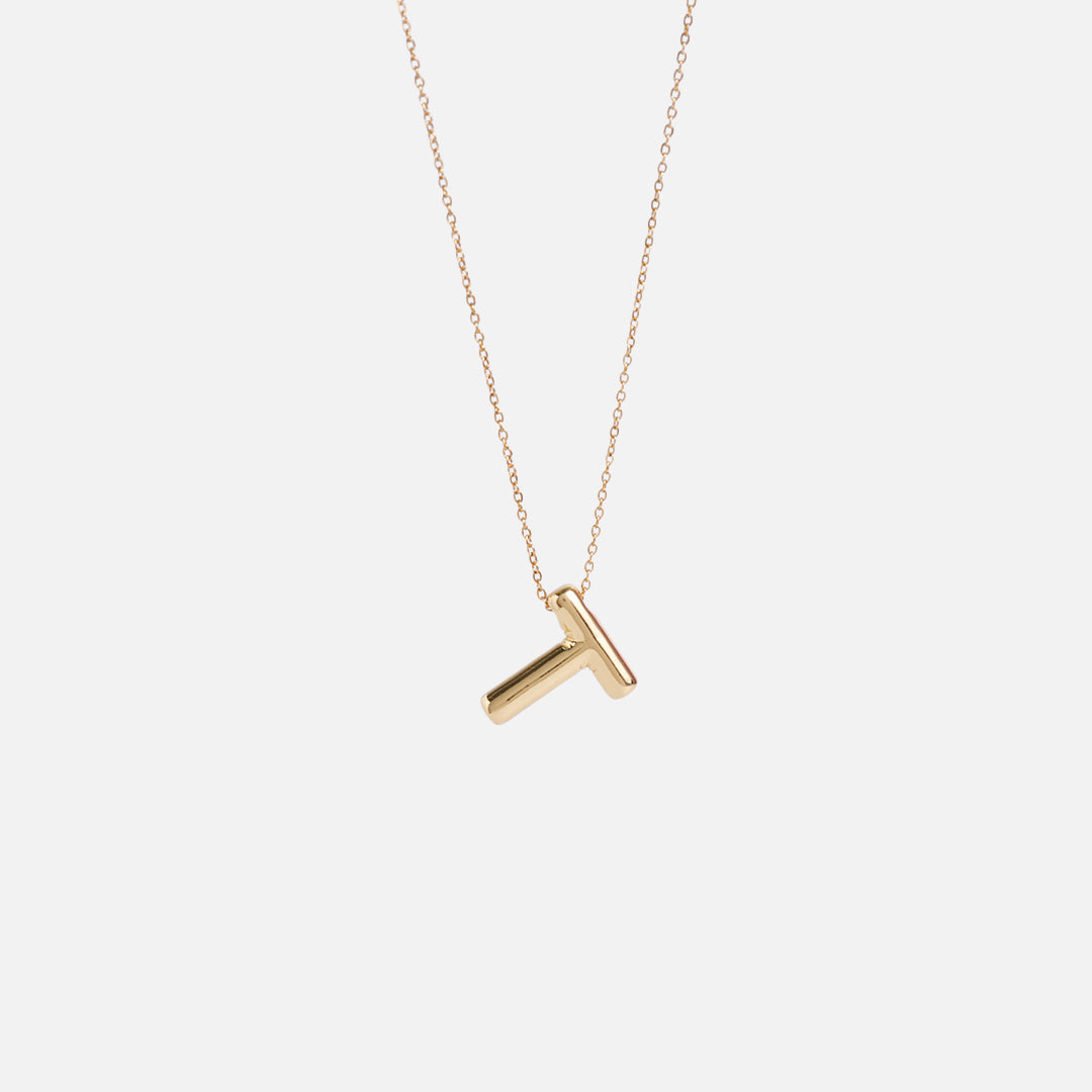 Stroberi Thick Alphabet Chain Necklace (Gold)