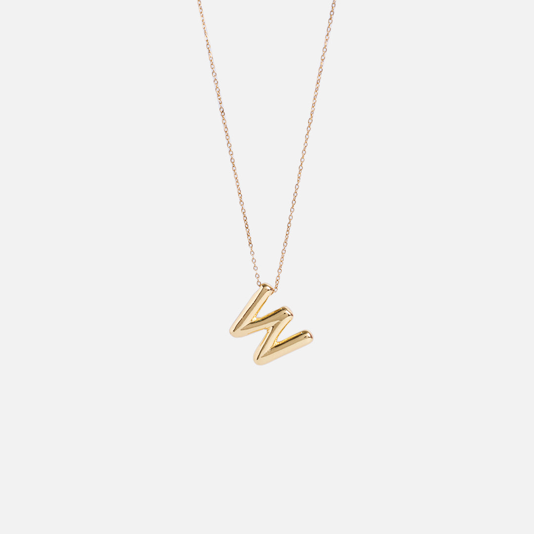 Stroberi Thick Alphabet Chain Necklace (Gold)