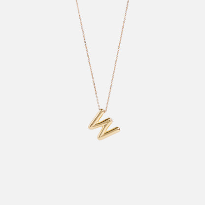 Stroberi Thick Alphabet Chain Necklace (Gold)