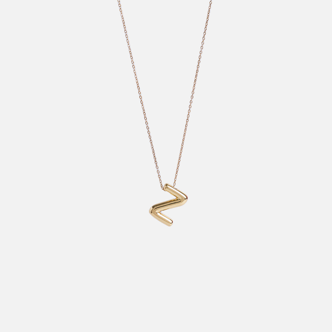 Stroberi Thick Alphabet Chain Necklace (Gold)