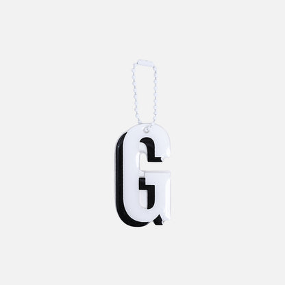 Stroberi Large Black & White Alphabet Keychain