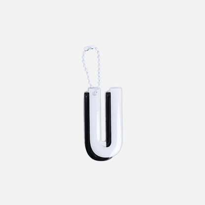 Stroberi Large Black & White Alphabet Keychain