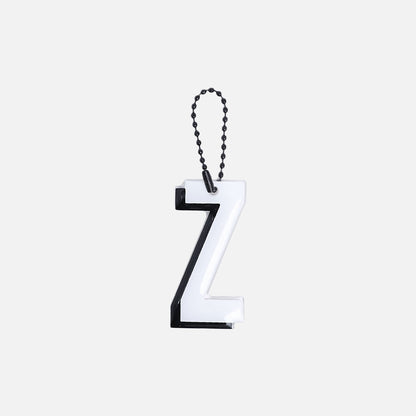 Stroberi Large Black & White Alphabet Keychain