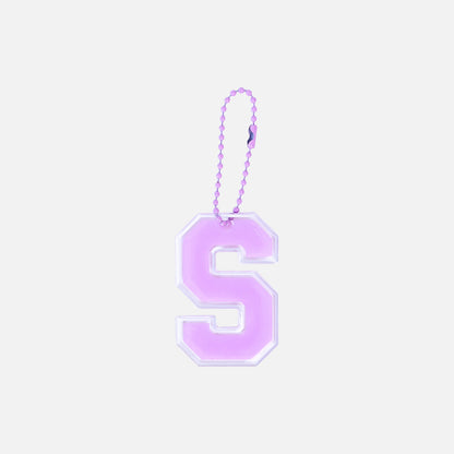 Stroberi Large List Silver Alphabet Keychain