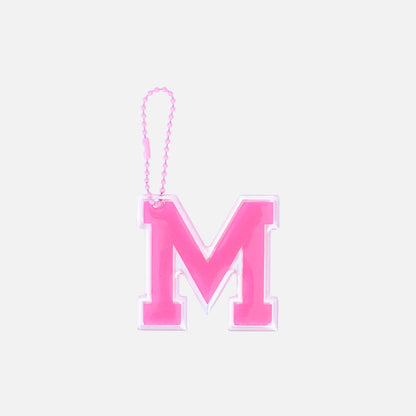 Stroberi Large List Silver Alphabet Keychain