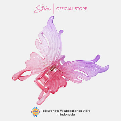 Stroberi Transparent Butterfly Shape Hair Clip