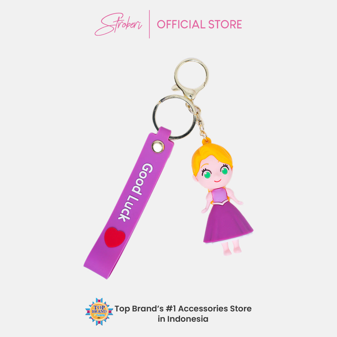 Stroberi Cartoon Rubber Keychain