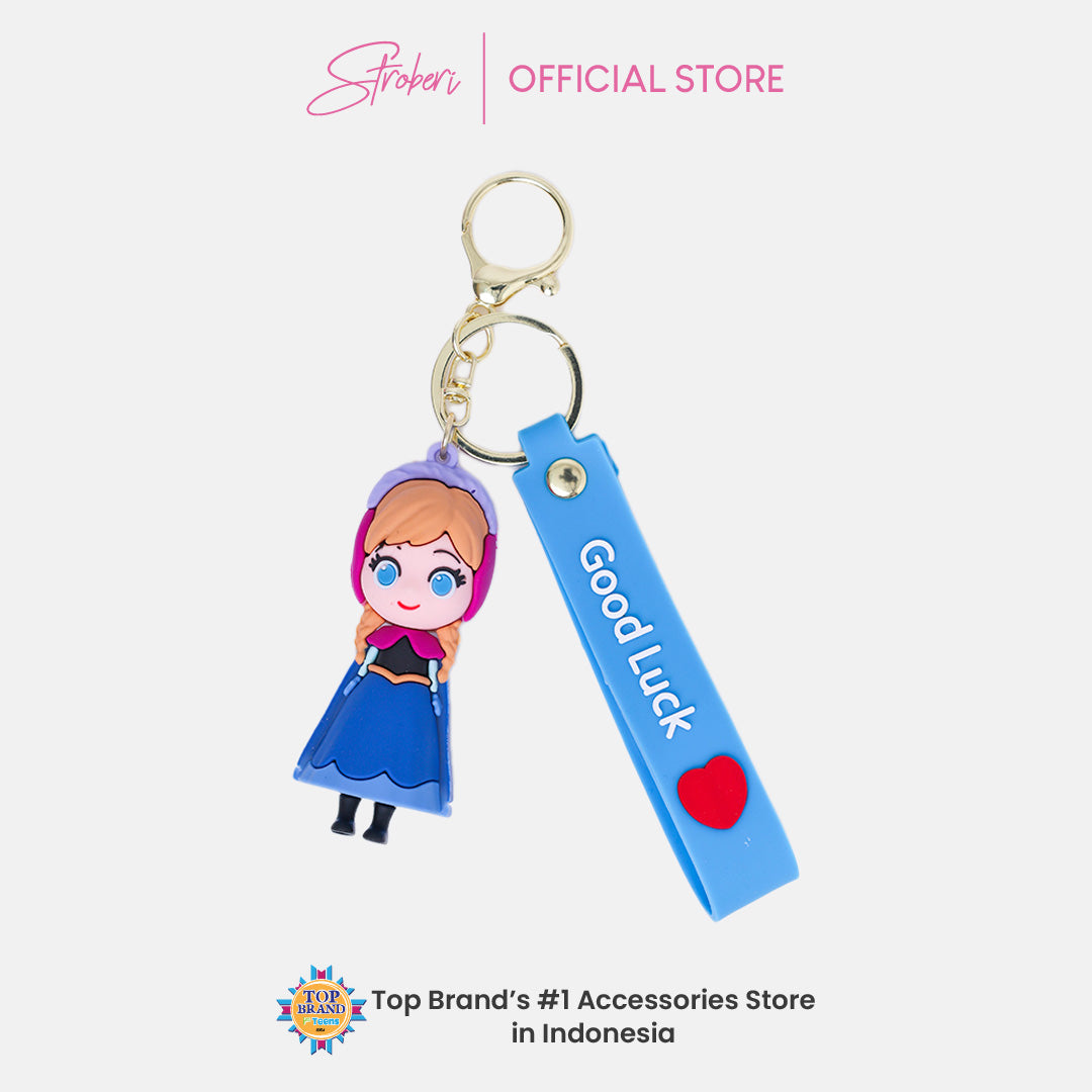 Stroberi Cartoon Rubber Keychain