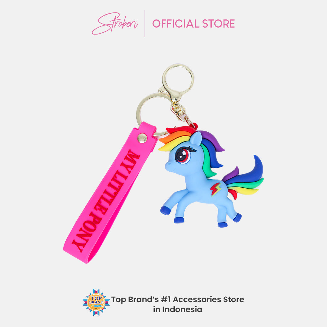 Stroberi Cartoon Rubber Keychain