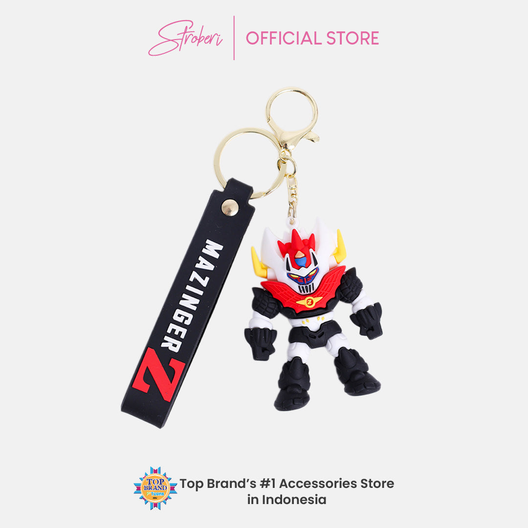Stroberi Cartoon Rubber Keychain