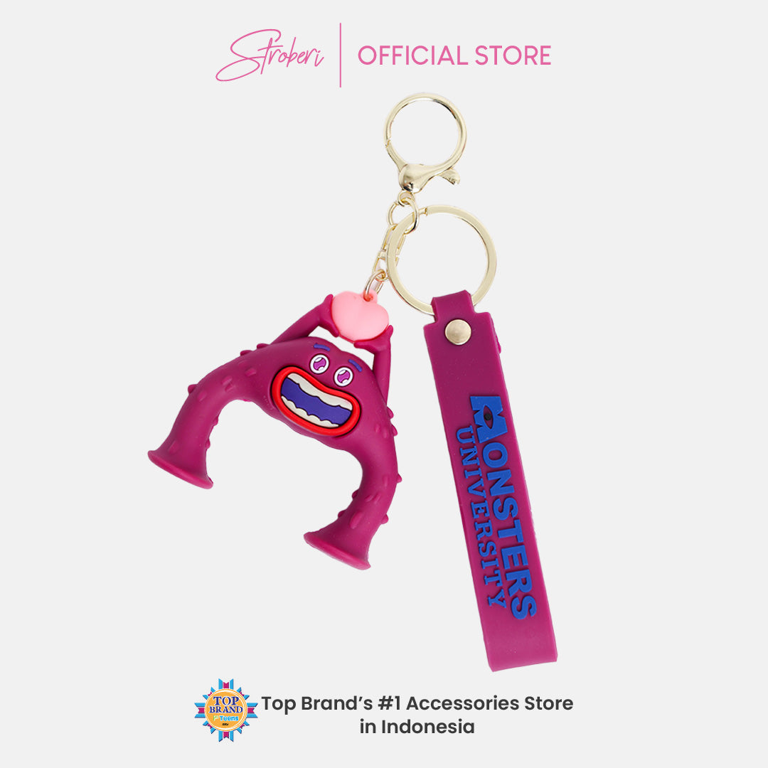 Stroberi Cartoon Rubber Keychain