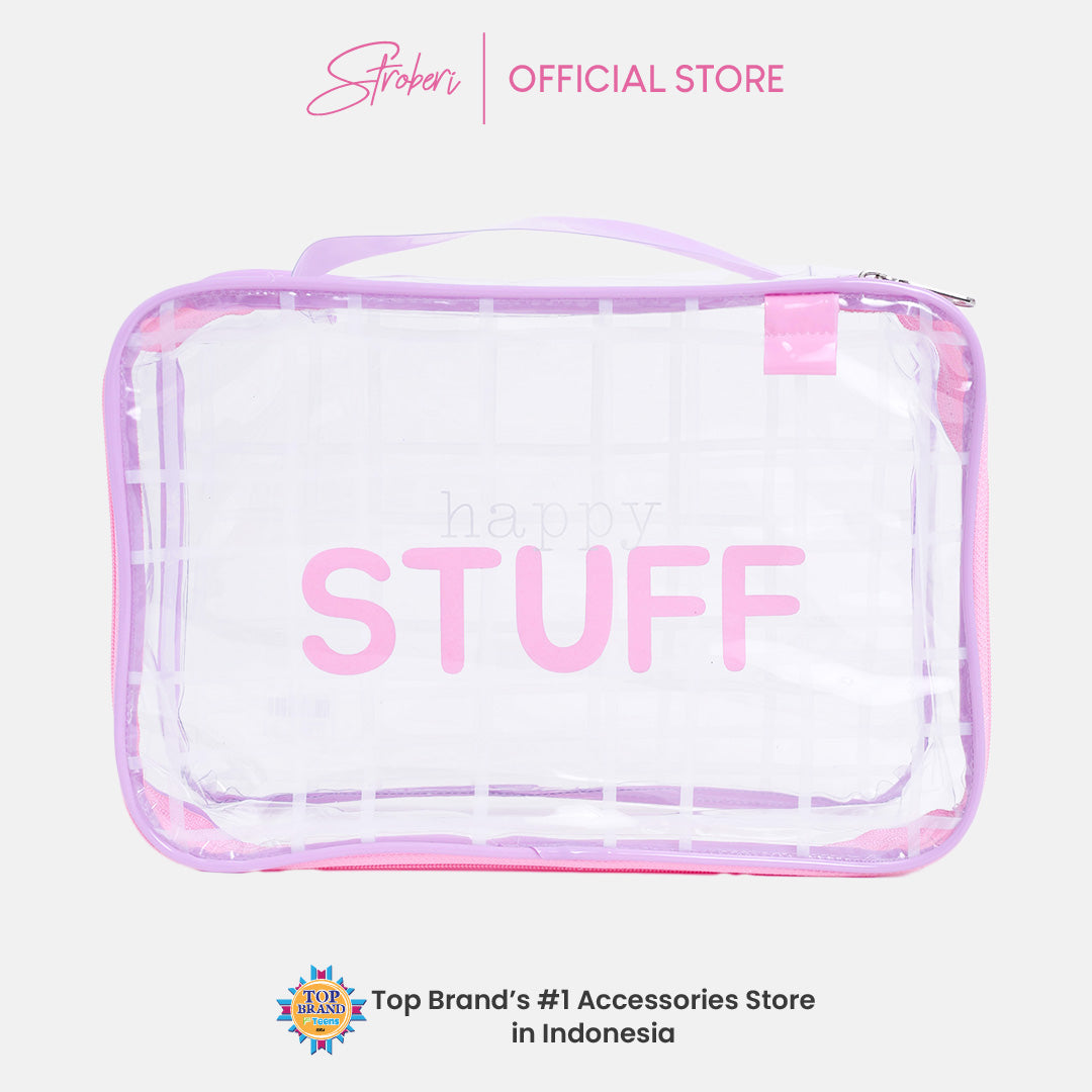 Stroberi Grid & Line Pouch