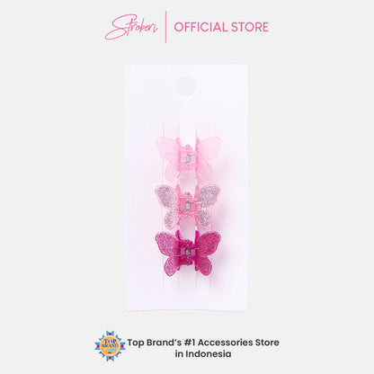 Stroberi Butterfly Hair Clip Set