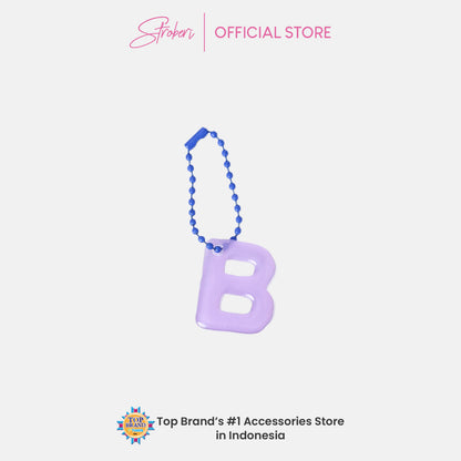 Stroberi Pastel Alphabet Acrylic Keychain A-J