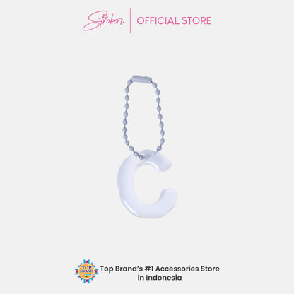 Stroberi Pastel Alphabet Acrylic Keychain A-J