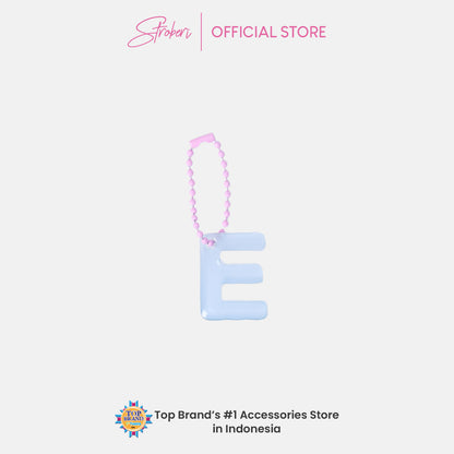 Stroberi Pastel Alphabet Acrylic Keychain A-J