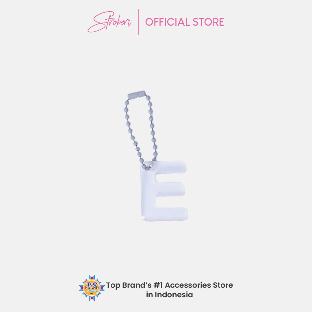 Stroberi Pastel Alphabet Acrylic Keychain A-J
